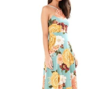 FARM Rio Floral Maxi Dress - Yellow and Blue